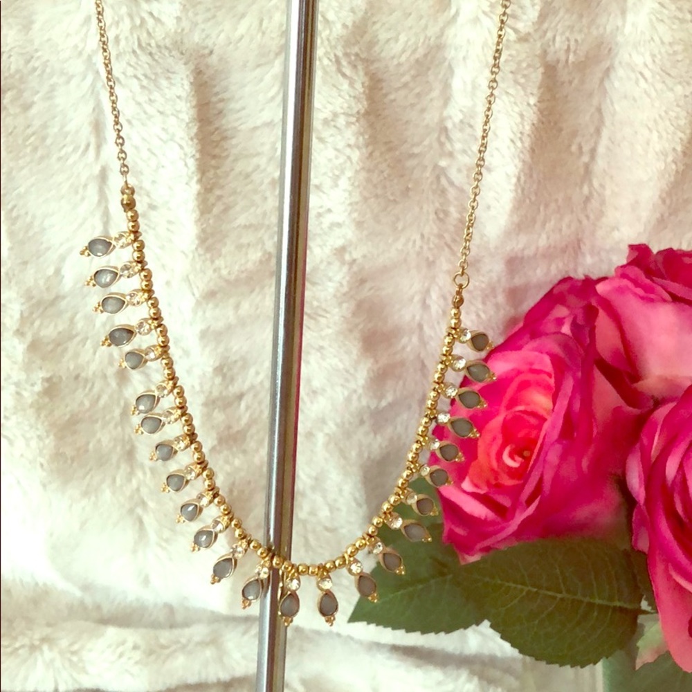 Ice blue & white crystal Necklace